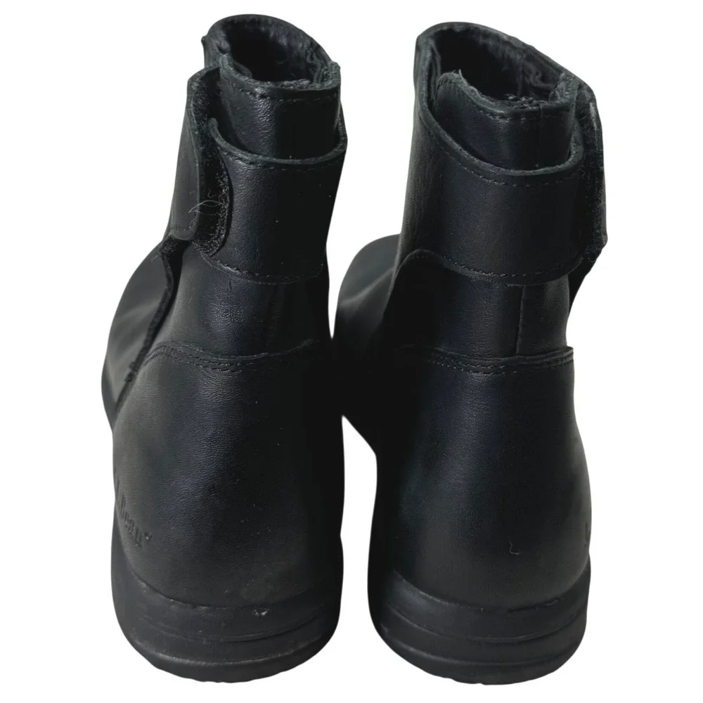 L.L. Bean‎ Ankle Boots Womens 7 Black Leather Side Zip Low Heel 0BPG504 Classic
